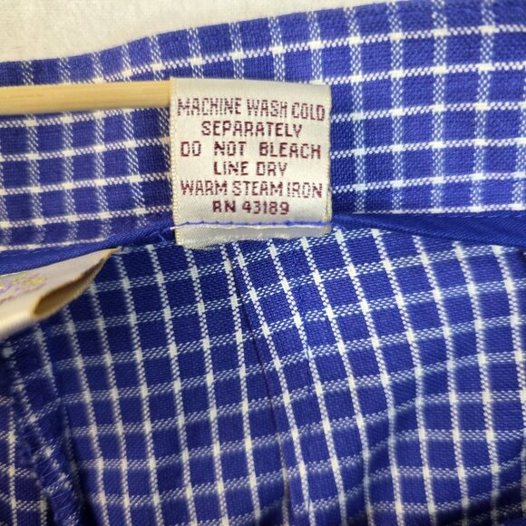 Susan Bristol 1980s Size 8 Pleated Wrap Skort Blue White Plaid Deadstock - Picture 6 of 11